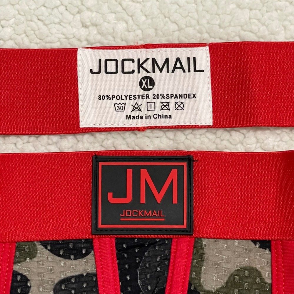 Jockmail XL (32-34) Mens Camo Mesh Jockstrap Red Athletic Underwear JM233 NEW - Picture 7 of 9